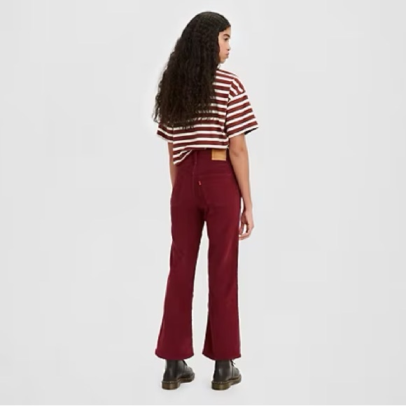LEVI’S | NWT Women’s Ribcage Corduroy Bootcut Pants Tawny Port Red Maroon - Picture 4 of 9